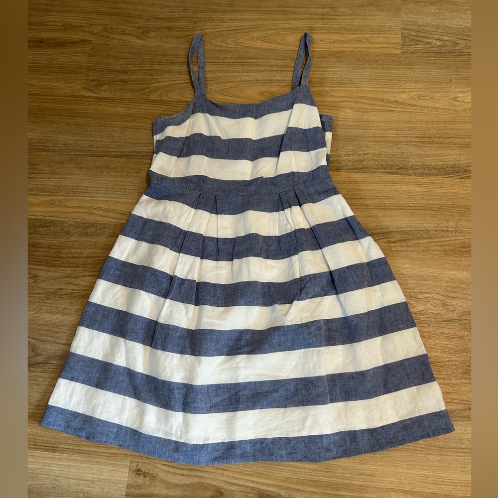 LOFT Blue and White Striped Mini Dress